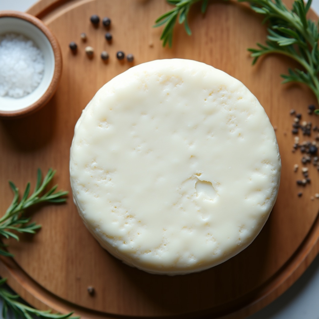 Queso blanco fresco artesanal recién desmoldado